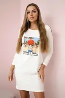 Honey girl ecru print dress