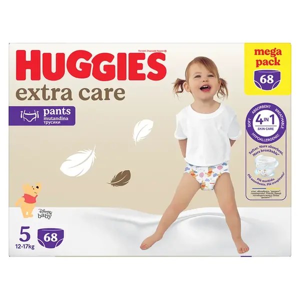 HUGGIES Detské plienky Extra Care Pants 5 BOX 12-17 kg 68 kusov