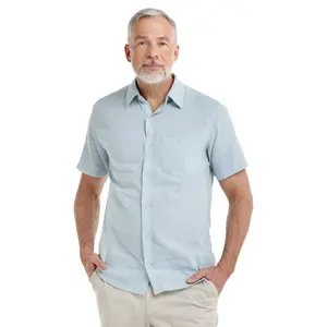 Bushman Pánska ľanová košeľa Yopal, svetlomodrá XXL