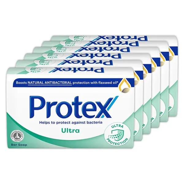 PROTEX Ultra Tuhé mydlo s prirodzenou antibakteriálnou ochranou 6 x 90 g