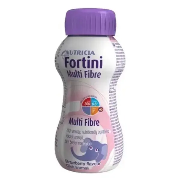 FORTINI Compact multi fibre s jahodovou príchuťou 4x125 ml
