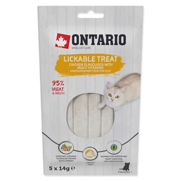 ONTARIO Lízacia pochúťka kura + multivitamín 5x14 g