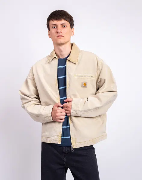 Carhartt WIP OG Detroit Jacket Dusty H Brown/ Dusty H Brown chalk wash M