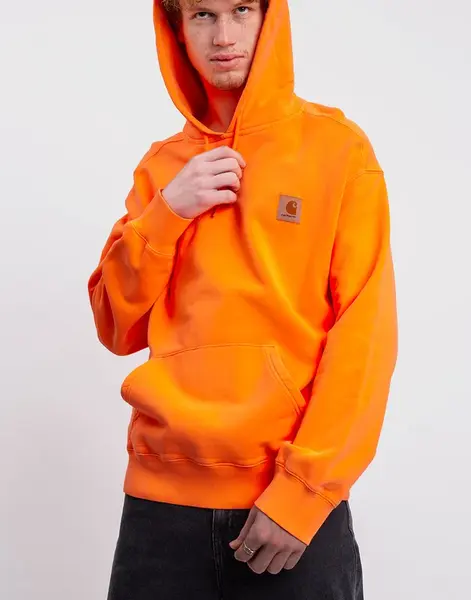 Carhartt WIP Hooded Industry Sweat Lumo Orange garment dyed M