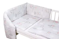 Mantinel s obliečkami Premium, 3D sada, Good night Animals, sivé, 135x100 cm