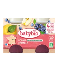 BABYBIO Príkrm jablko čučoriedky (2x 130 g)