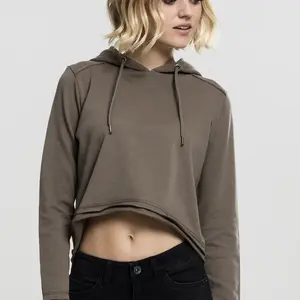 Dámská vojenská barva Cropped Terry Hoody