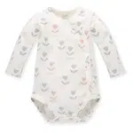 Pinokio Kids's Romantic Buttoned Bodysuit Ecru/Print