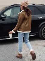 Dámská kožená bunda s kožíškem NORFDIMA