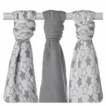 XKKO BMB Bambusová plienka Little Stars Silver, 70x70, MIX 3ks