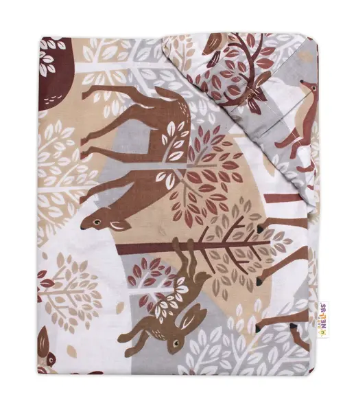 Bavlnené prestieradlo, Wild animals, hnedé