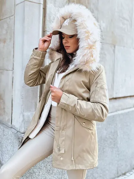 Women's winter parka GARNET beige Dstreet