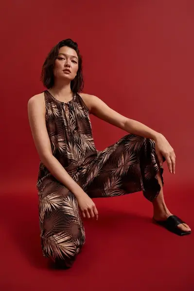 Dámská halenka MOODO -  černá/hnědá