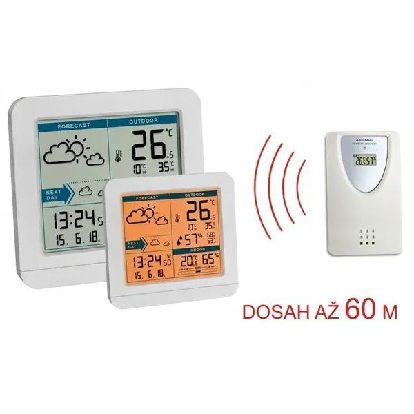 35.1152.02 TFA SKY bezdrôtová meteostanica s rádiom riadeným časom, biela
