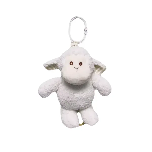 Závesná plyšová hračka s melódiou, Ovečka 18 cm - smotanovo biela