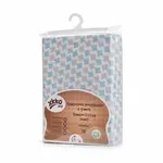 XKKO BMB Plachta s gumou do postieľky 120x60, Baby Blue Cross