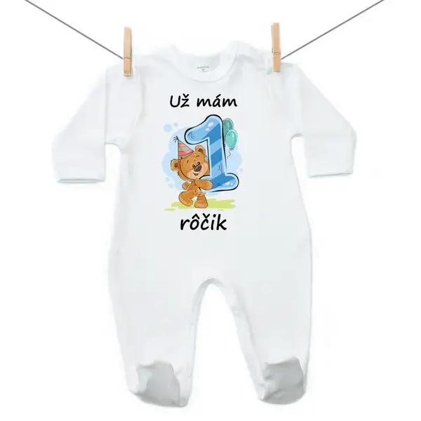 Boodyy Overal Už mám 1 rôčik Medvedík Chlapec 104 (3-4 roky)