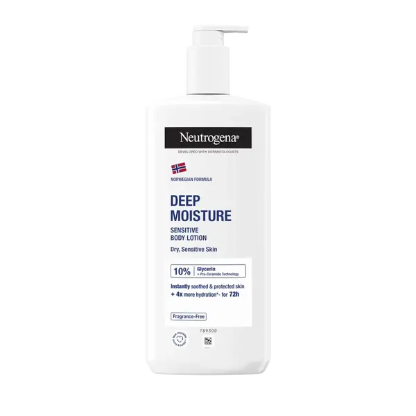 NEUTROGENA® Hĺbkovo hydratačné telové mlieko na citlivú pokožku s Nórskou receptúrou