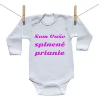 Boodyy Body s dlhým rukávom Splnené prianie Ružová 86 (12-18 mesiacov)