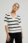 Marisse Women's Sweatshirt Z-Bl-4510 Black_Off White