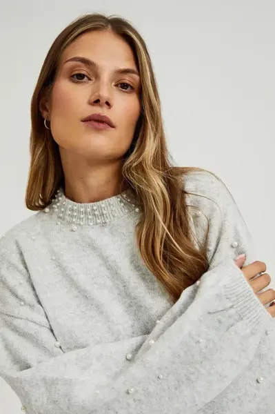 Marisse Women's Sweater Z-Sw-4538 Grey Mel