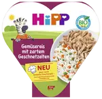 HIPP BIO Ryža so zeleninou a hráškom a jemne nakrájaným hovädzím mäsom 250 g