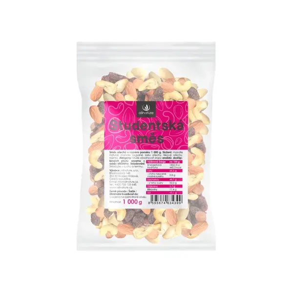 ALLNATURE Študentská zmes 1000 g
