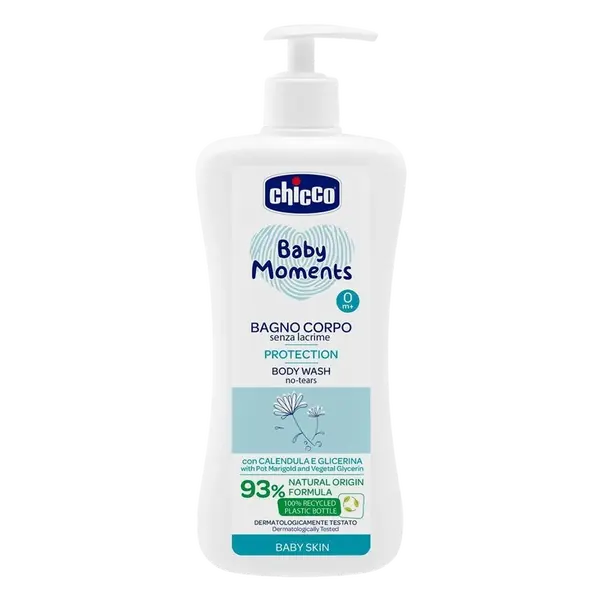 CHICCO Baby moments protection Šampón na telo s dávkovačom, 93% prírodných zložiek 750 ml