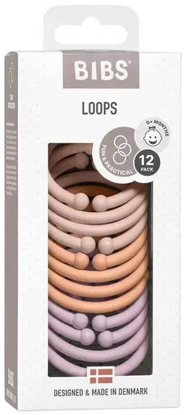 BIBS Loops krúžky, Blush/ Peach/ Dusky Lilac 12 ks