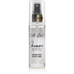 L.A. Girl Cosmetics Shimmer Spray fixačný sprej na make-up na tvár a telo odtieň Gold 80 ml
