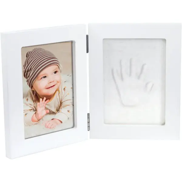 Happy Hands Double Frame Small sada na odtlačok bábätka White 10 cm x 15 cm + 13 cm x 17 cm 1 ks
