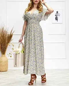 Resti Women's floral midi dress in purple - Clothing