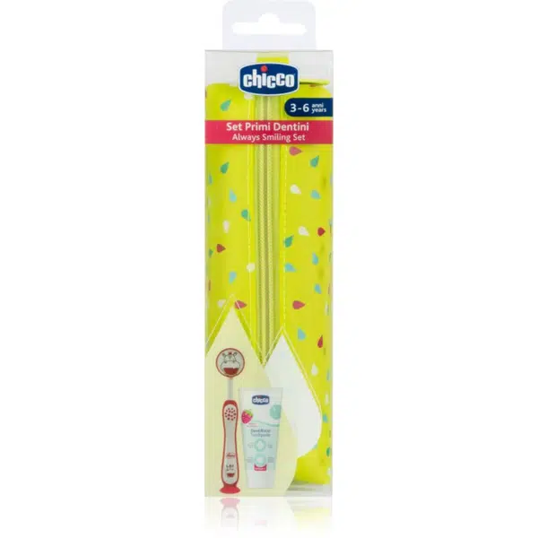 Chicco Always Smiling Set 3y+ sada zubnej starostlivosti s puzdrom Hippo