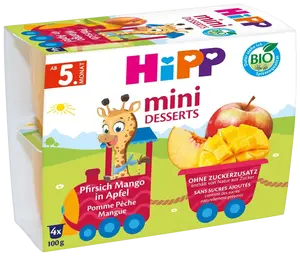HIPP BIO Jablká s broskyňami 4 x 100 g