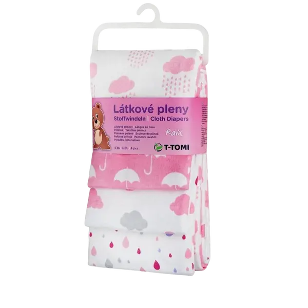 T-TOMI Látkové plienky, dážd 76 x 76 cm 4 ks