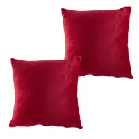 Súprava 2 ks obliečok na vankúšiky z mikroplyšu červené 40 x 40 cm
