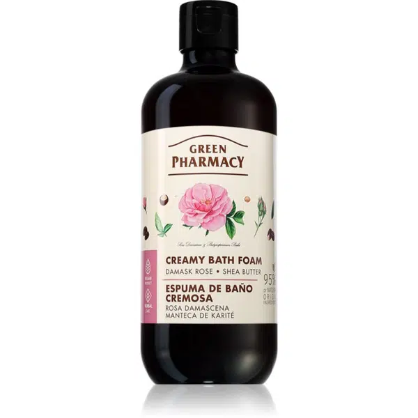 Green Pharmacy Damask Rose & Shea Butter Bath Foam krémová pena do kúpeľa s bambuckým maslom 500 ml