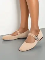 Resti Women's ballet flats a' la velvet with a buckle and strap Enribes