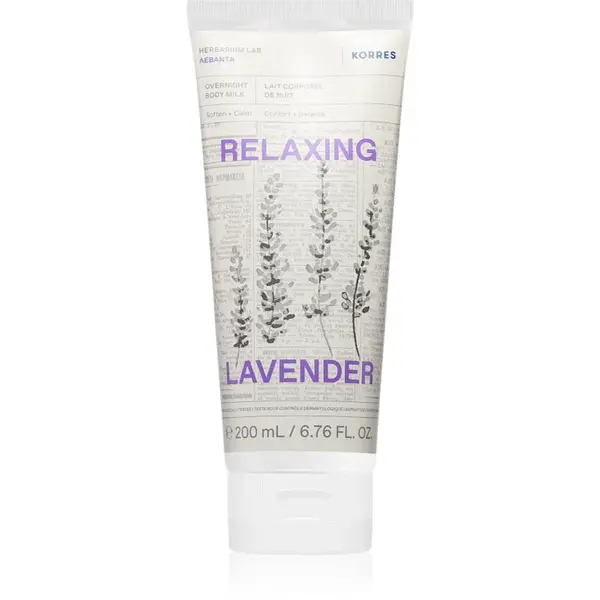 Korres Relaxing Lavender relaxačné telové mlieko na noc 200 ml