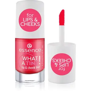 essence WHAT A TINT! tekutá lícenka a lesk na pery odtieň 02 Coral Sunset 4.9 ml