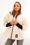 Kesi Włoski Dámska prešívaná bunda s krátkym strihom a stojacím golierom svetlo béžová
