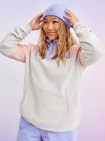 Světle šedá dámská fleecová mikina Roxy Chloe Kim - Dámské