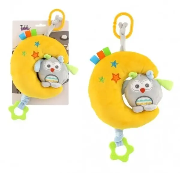 Měsíc se sovou plyš závěs na postýlku