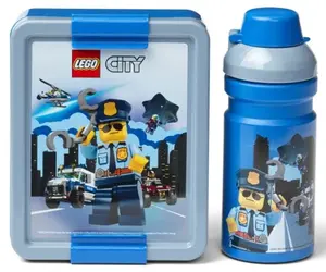 LEGO City svačinový set (láhev a box) - modrá
