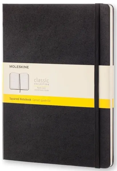Zápisník MOLESKINE tvrdý čtverečkovaný černý XL