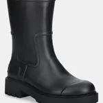 Holínky Calvin Klein MID RAINBOOT RUBBER dámské, černá barva, YW0YW02004
