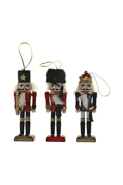 Závěsná dekorace Affek Design Louskáček 11 cm 3-pack