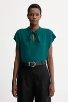 Halenka Calvin Klein dámská, zelená barva, hladká, LV044D134G