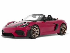 2023 Porsche 718 Spyder RS Purple with Carbon Stripes 1/18 Model Car by GT Spirit