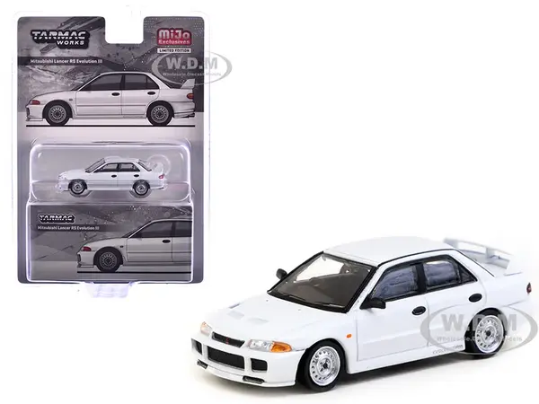 Mitsubishi Lancer RS Evolution III RHD (Right Hand Drive) White "Global64" Series 1/64 Diecast Model by Tarmac Works